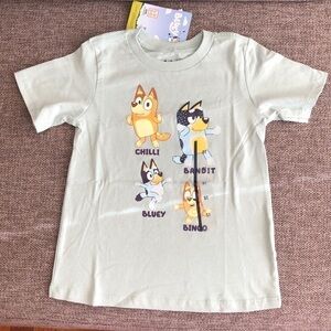 MOOSE Toddler Boy Girl Bluey Printed Short Sleeve T-Shirt Green 5T